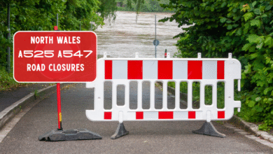 north wales a525 a547 road closures