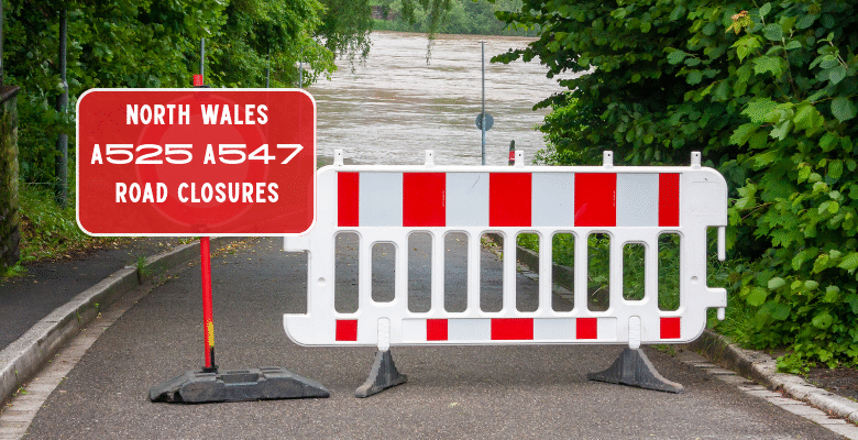 north wales a525 a547 road closures